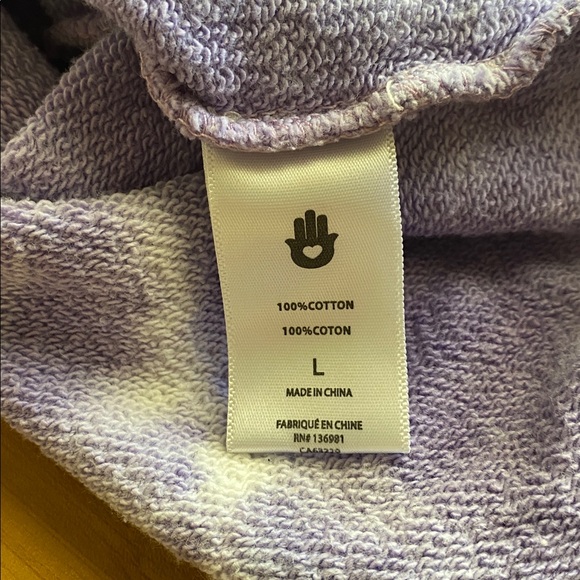 Spiritual Gangster Peace Mazzy Crop Sweatshirt Tie Dye Cool Violet Crystal Dye - Picture 4 of 5